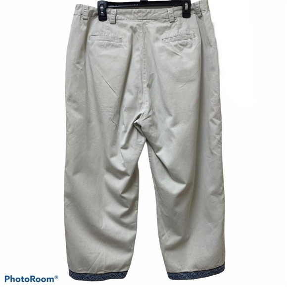 Venezia Khaki Embellished Hem Cropped Pants - Picture 2 of 5